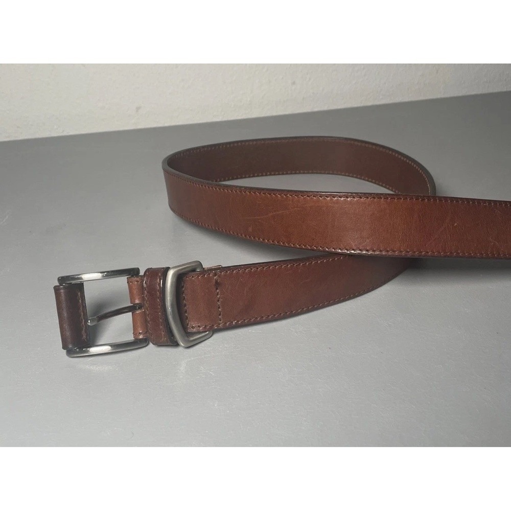 Vintage Structure Men's Brown Genuine Italian Leather Belt Size 36 Made in USA